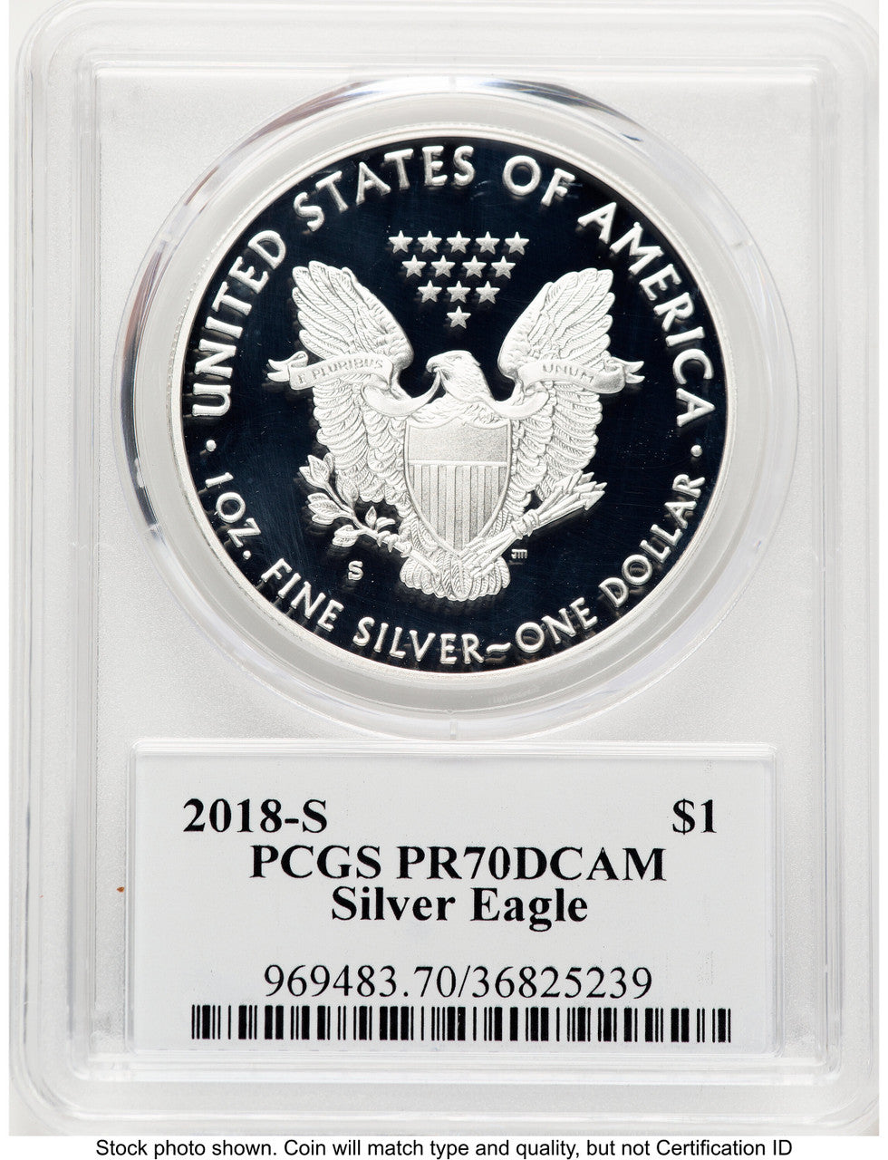 2018-S Proof Silver Eagle 1 oz TD Rogers PCGS PR70