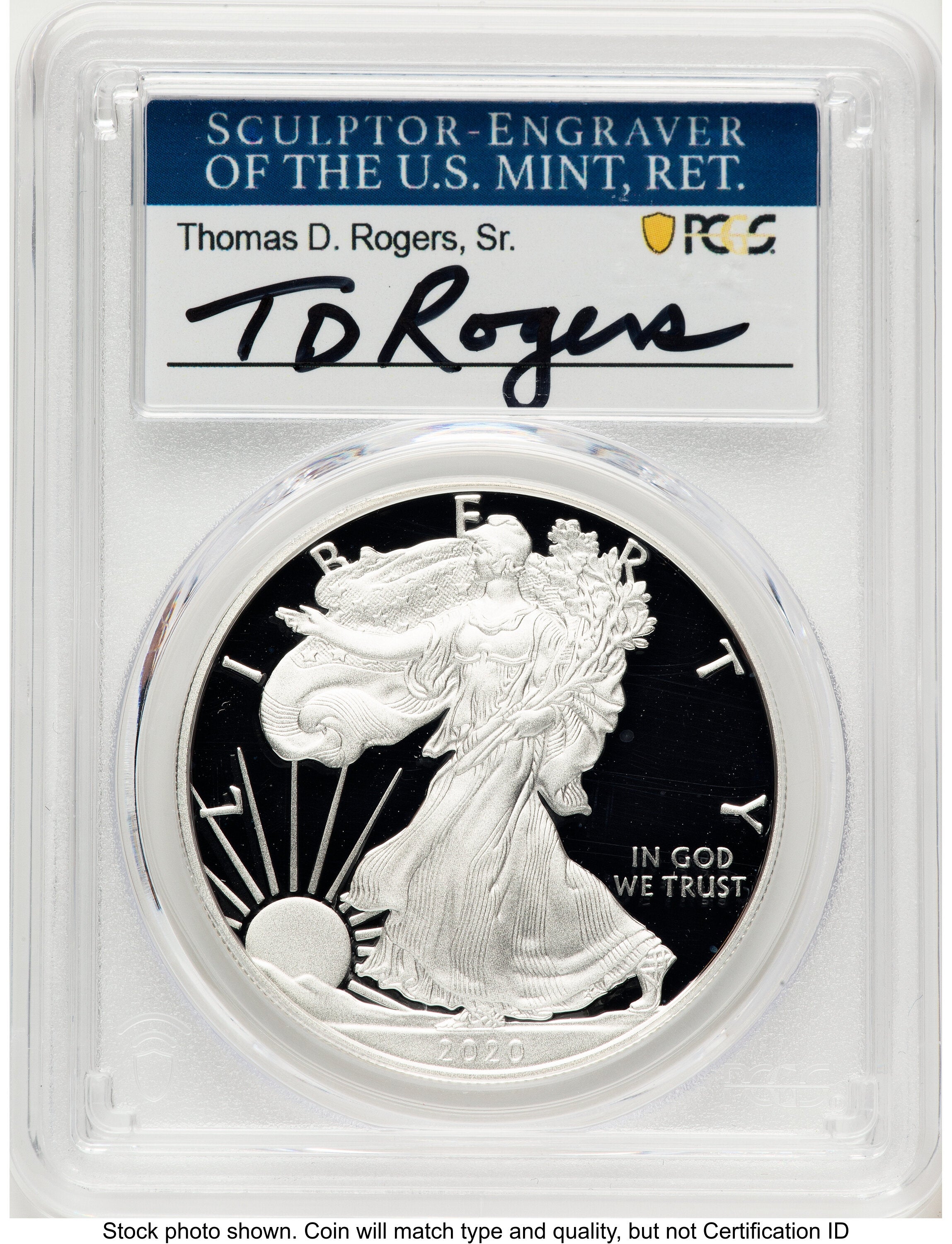 2020-W Proof Silver Eagle 1 oz TD Rogers PCGS PR70