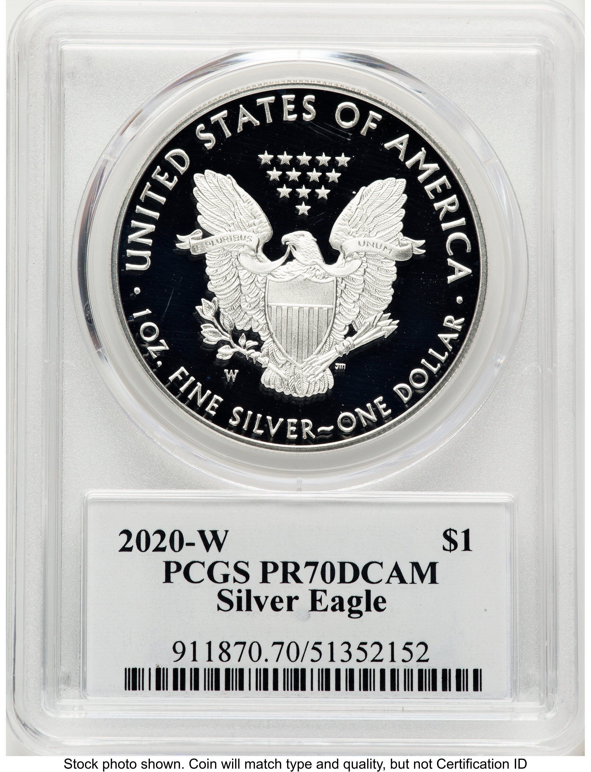 2020-W Proof Silver Eagle 1 oz TD Rogers PCGS PR70