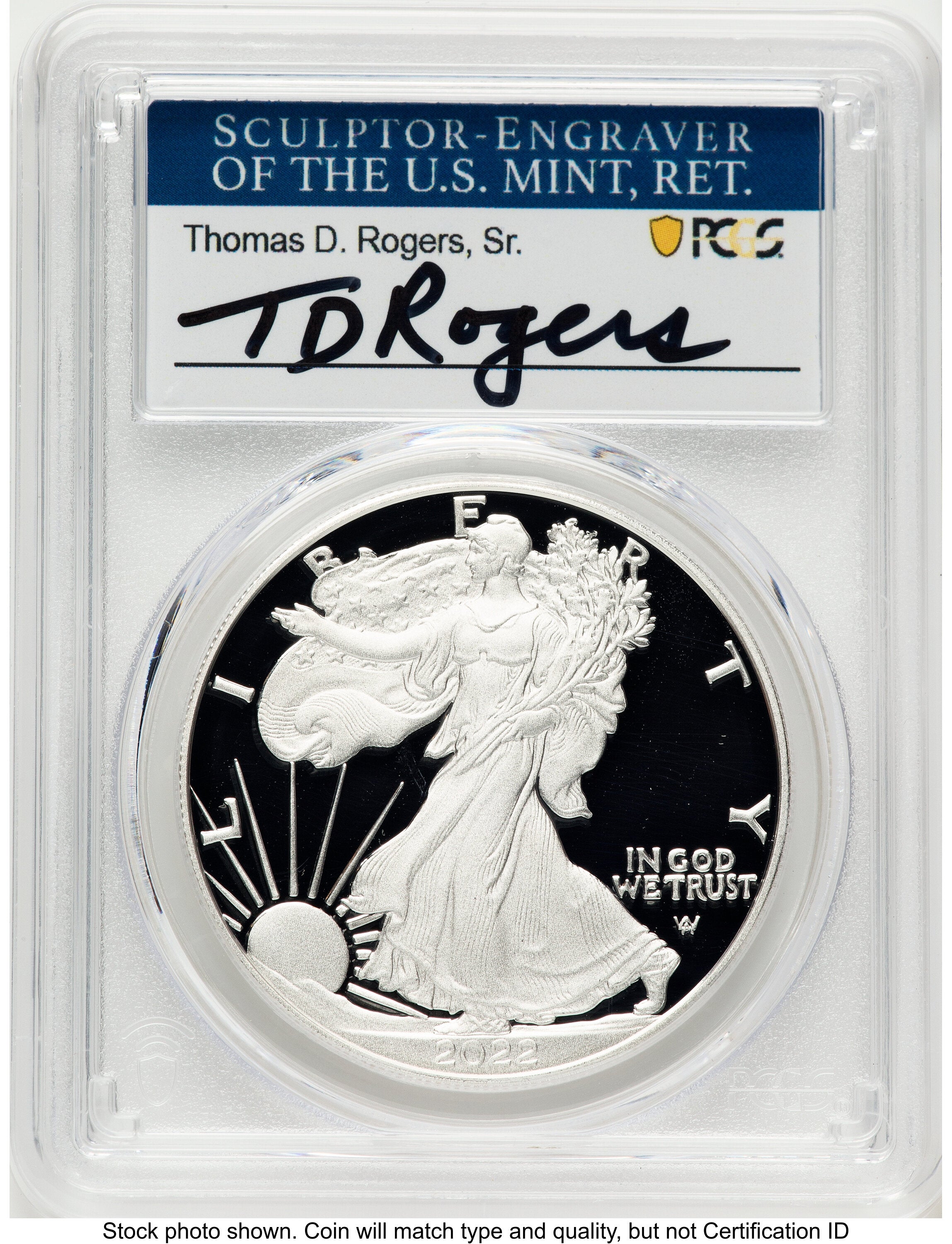 2022-W Proof Silver Eagle 1 oz TD Rogers PCGS PR70