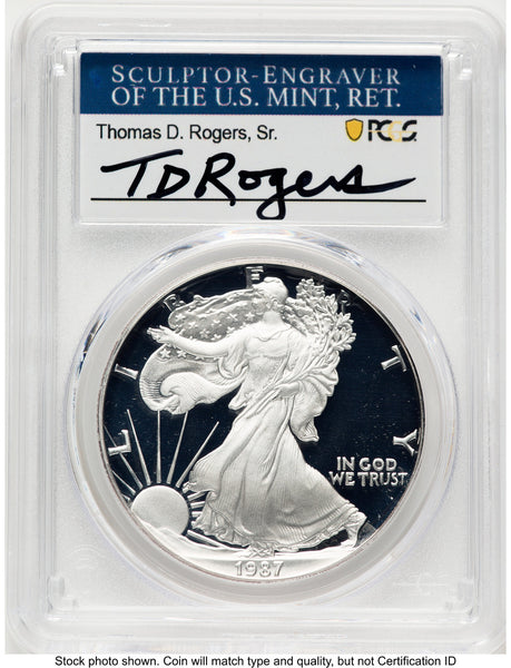 1987-S Proof Silver Eagle 1 oz TD Rogers PCGS PR70 | LCR Coin