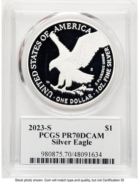 2023-S Proof Silver Eagle 1 oz TD Rogers PCGS PR70