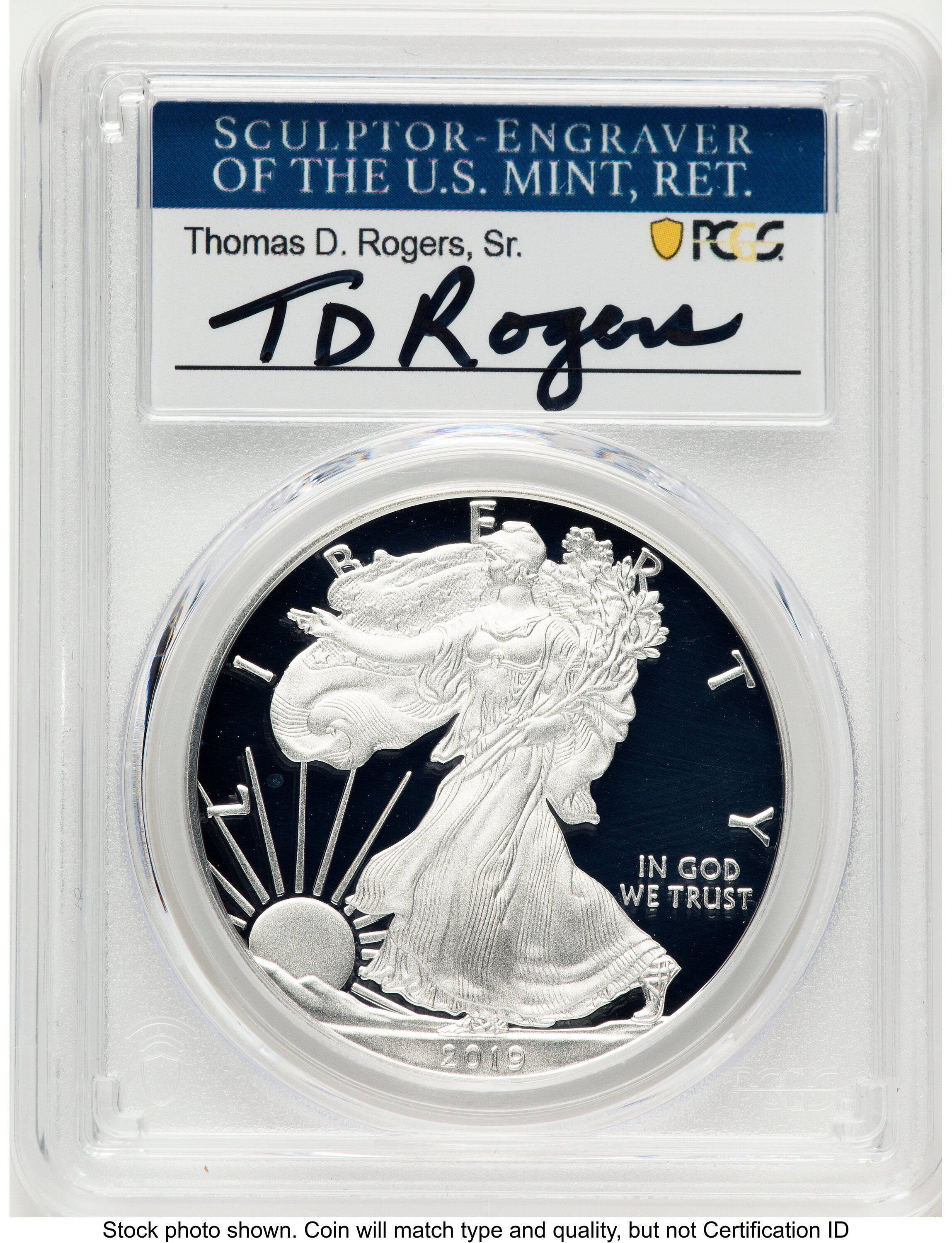 2019-S Proof Silver Eagle 1 oz TD Rogers PCGS PR70