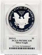 2019-S Proof Silver Eagle 1 oz TD Rogers PCGS PR70