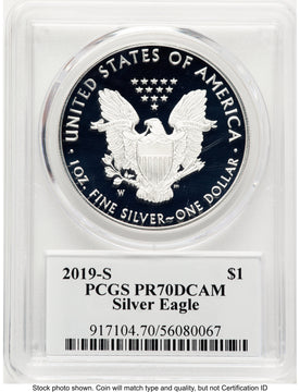 2019-S Proof Silver Eagle 1 oz TD Rogers PCGS PR70