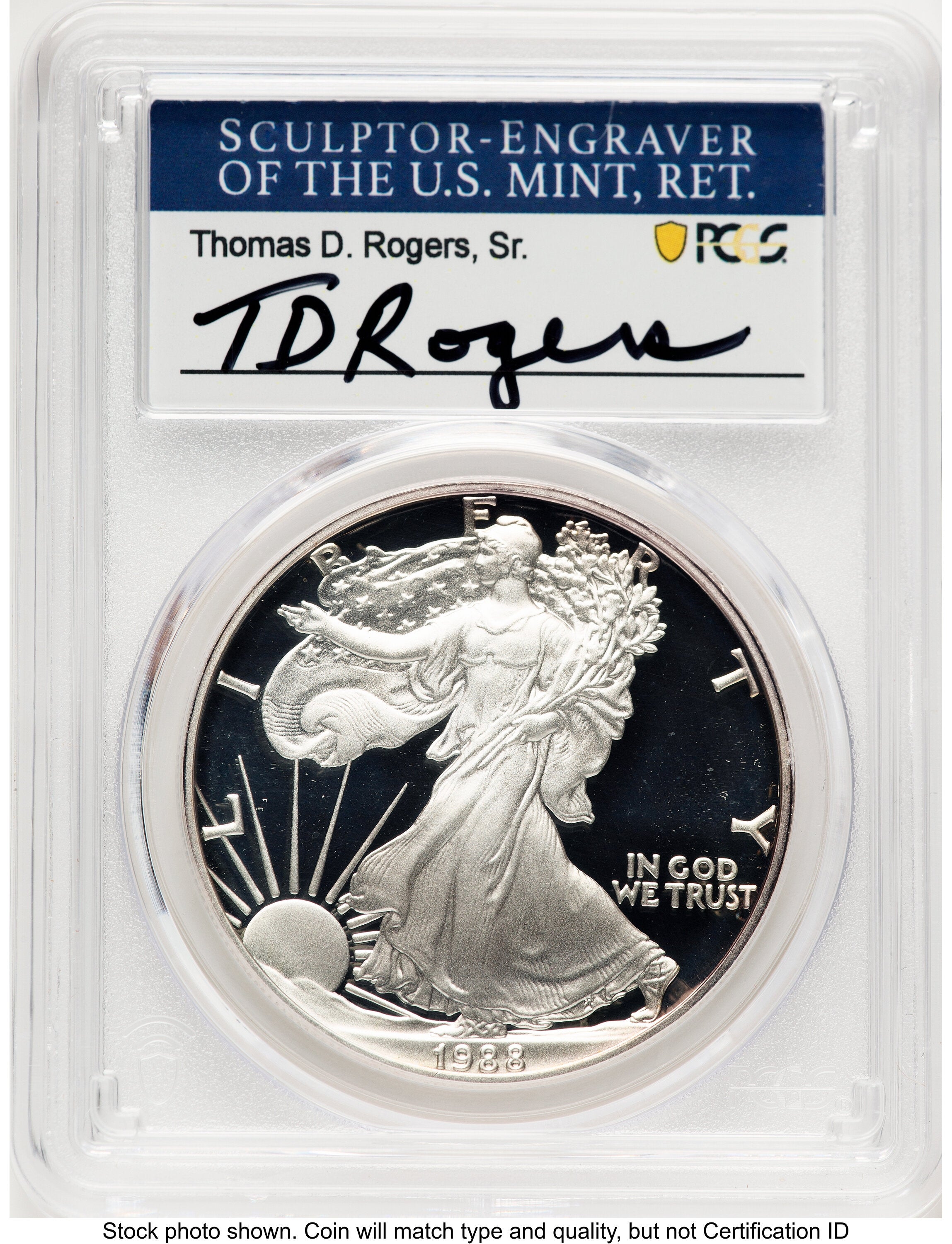 1988-S Proof Silver Eagle 1 oz TD Rogers PCGS PR70