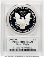 2007-W Proof Silver Eagle 1 oz TD Rogers PCGS PR70