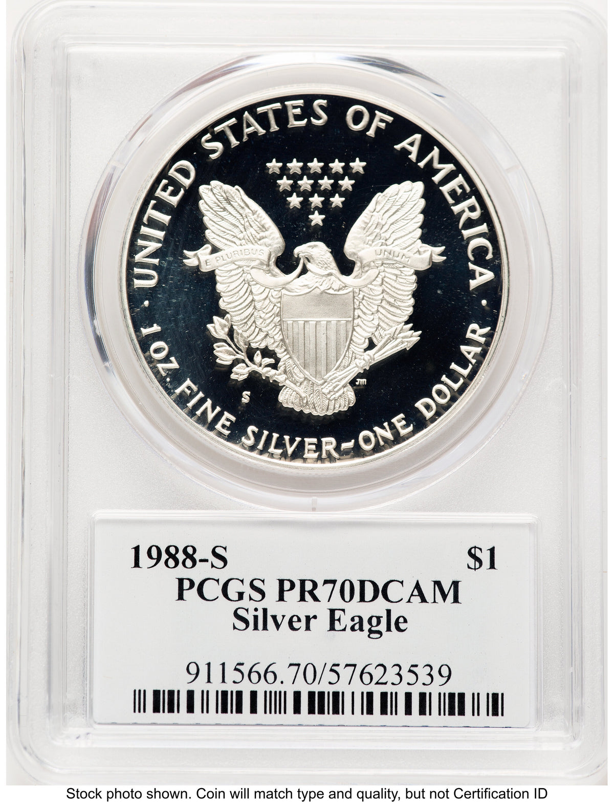 1988-S Proof Silver Eagle 1 oz TD Rogers PCGS PR70