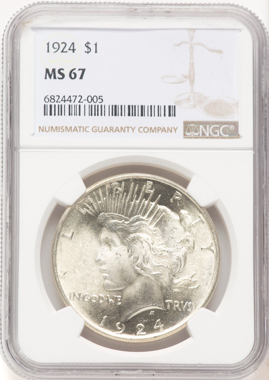 1924 Peace Dollar NGC MS67 (781051021)