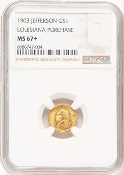 1903 G$1 JEFF Commemorative Gold NGC MS67+