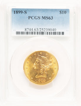 1899-S $10 Liberty Eagle PCGS MS63