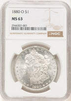 1880-O Morgan Dollar NGC MS63 (781106025)