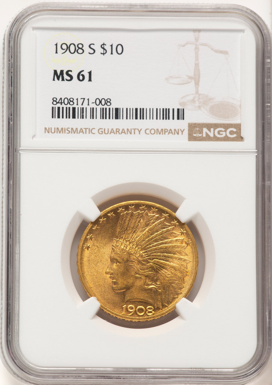 1908-S $10 Indian Eagle NGC MS61