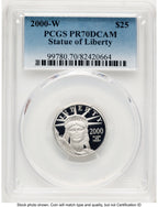2000-W Proof Platinum Eagle 1/4 oz Blue Gradient PCGS PR70