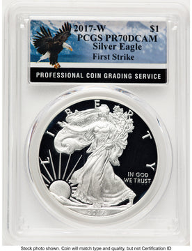 2017-W Proof Silver Eagle 1 oz FS Eagle Label PCGS PR70