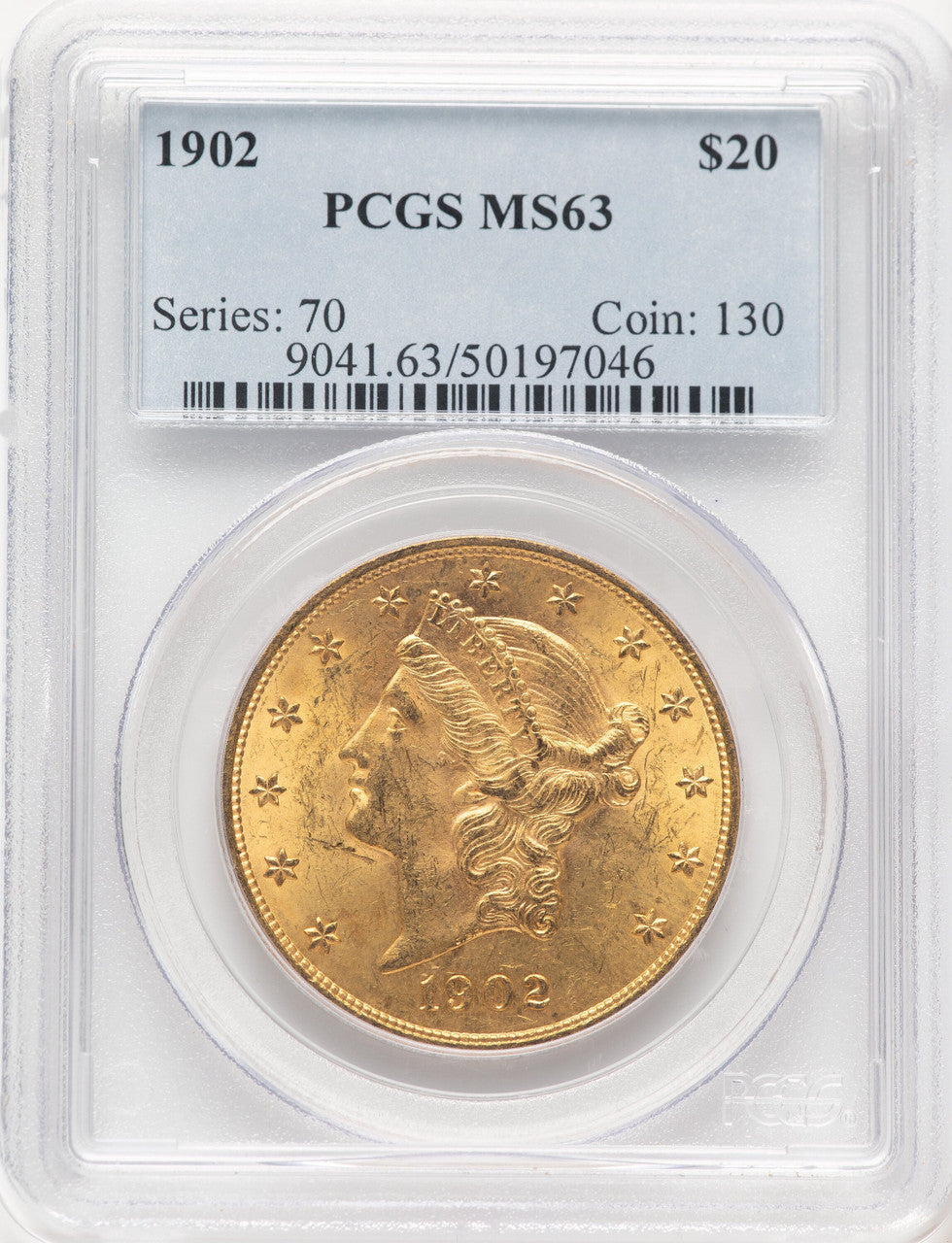 1902 $20 Liberty Double Eagle PCGS MS63 (781211002)