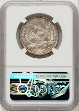 1853 50C Arrow and Rays Seated Half Dollar NGC MS66
