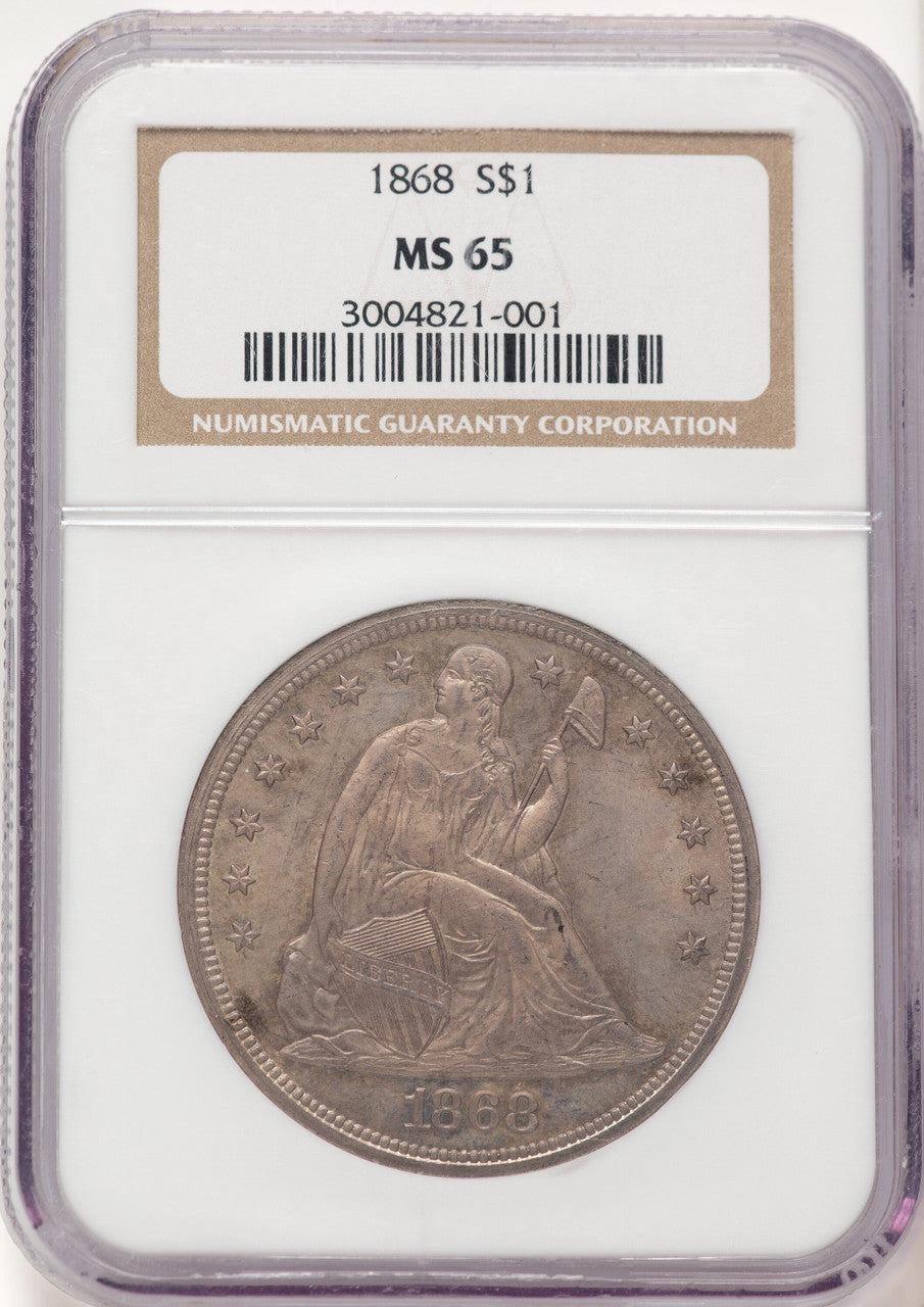 1868 Seated Dollar NGC MS65