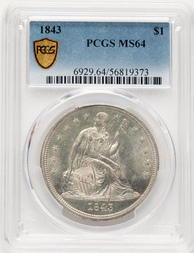 1843 Seated Dollar PCGS MS64
