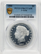 1880 $1 Judd-1650 CA Patterns PCGS MS67