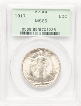 1917 50C Walking Liberty Half Dollar PCGS MS65