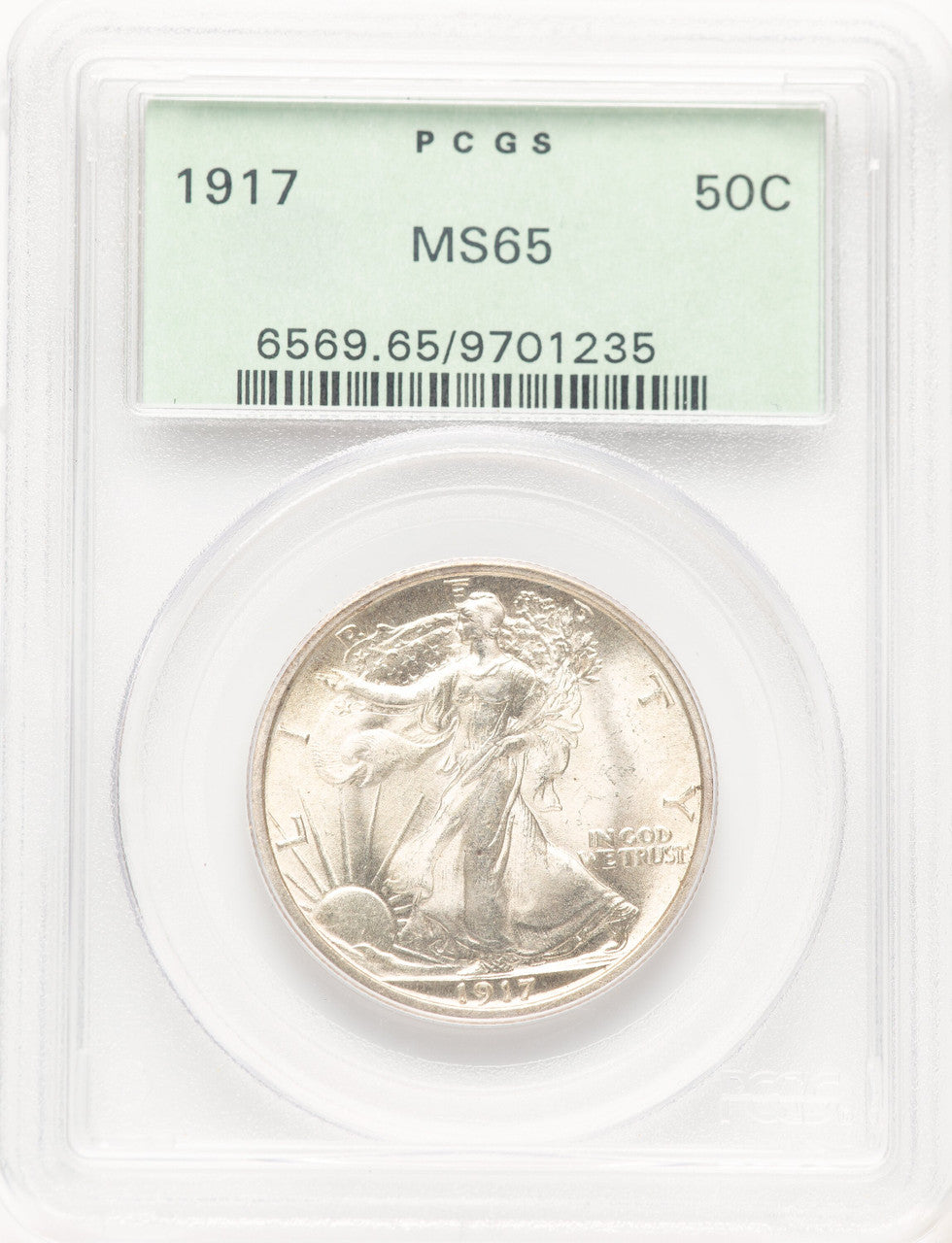 1917 50C Walking Liberty Half Dollar PCGS MS65