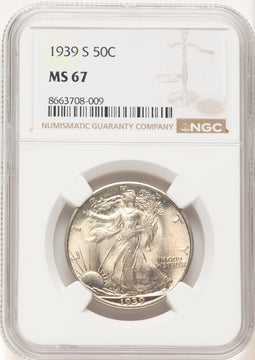 1939-S 50C Walking Liberty Half Dollar NGC MS67 (781258007)