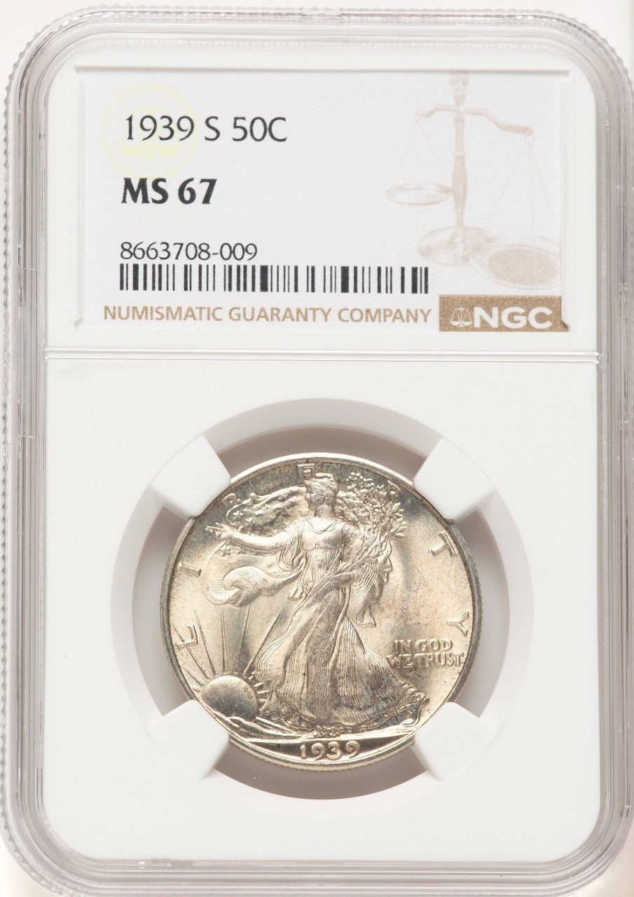 1939-S 50C Walking Liberty Half Dollar NGC MS67 (781258007)
