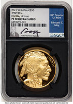 2021-W Proof Gold Buffalo 1 oz FDI NGC PF70 Ed Moy