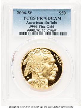 2006-W Proof Gold Buffalo 1 oz Blue Gradient PCGS PR70