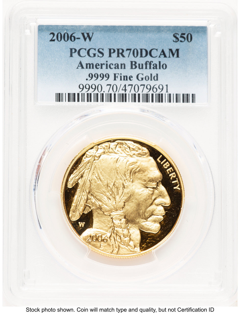 2006-W Proof Gold Buffalo 1 oz Blue Gradient PCGS PR70