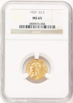 1929 $2.50 Indian Quarter Eagle NGC MS65 (781342005)