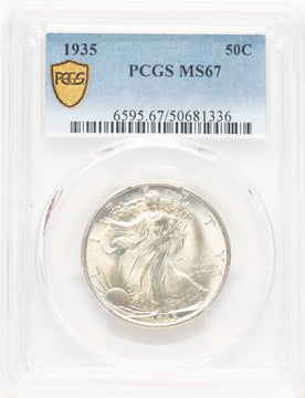 1935 50C Walking Liberty Half Dollar PCGS MS67
