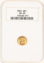 1852 G$1 Gold Dollar NGC MS63 (781357006)