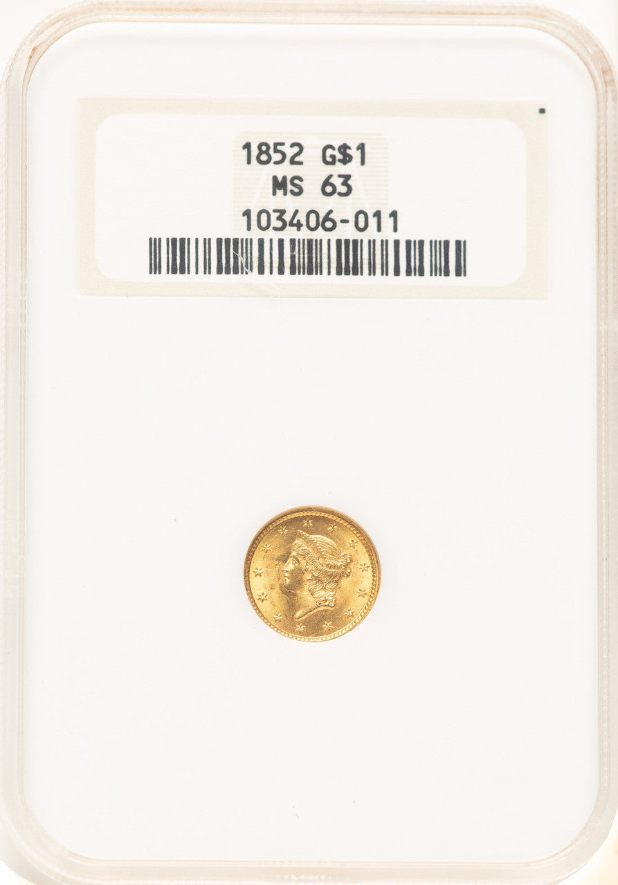 1852 G$1 Gold Dollar NGC MS63 (781357006)