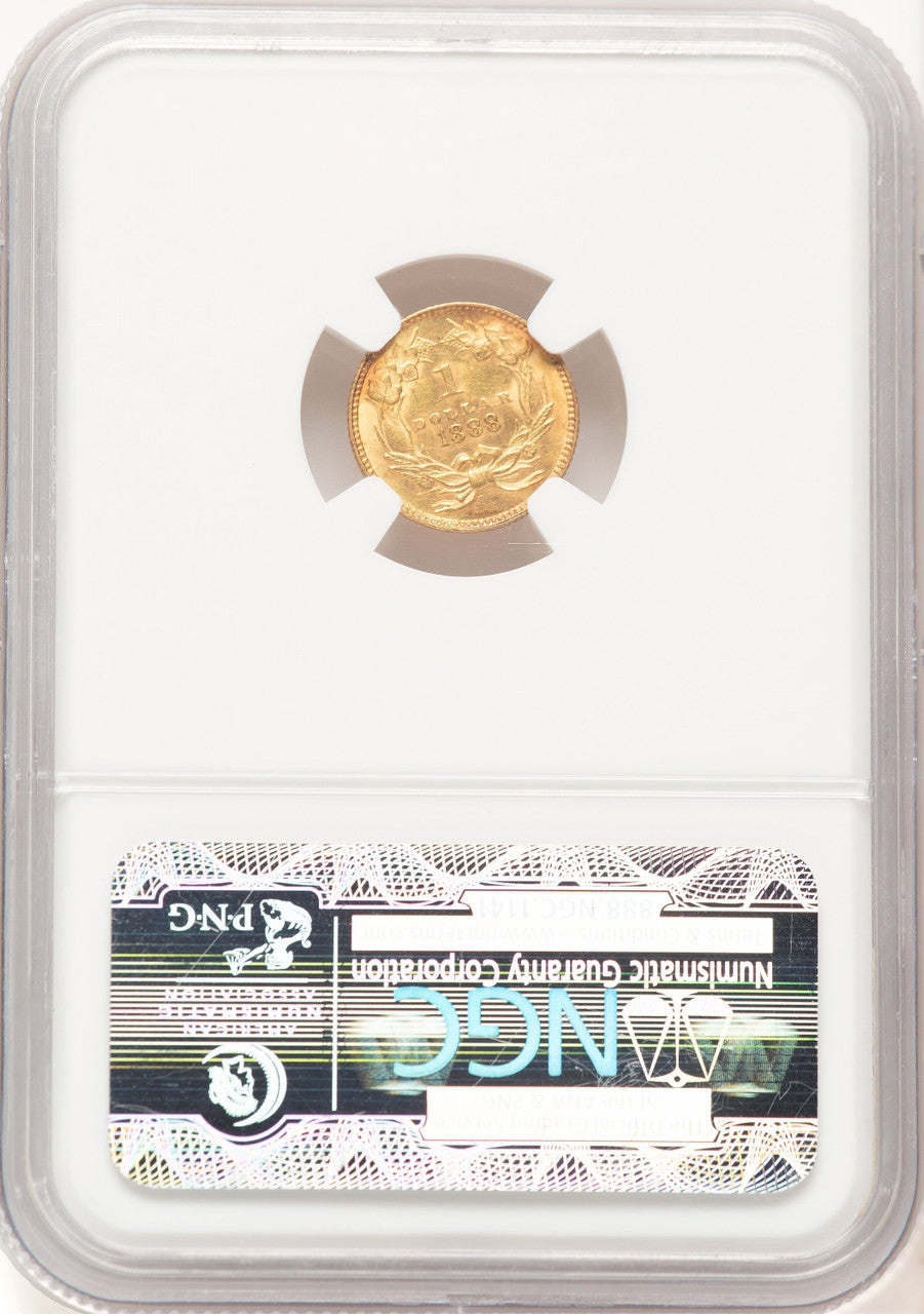 1888 G$1 Brown Label Gold Dollar NGC MS62