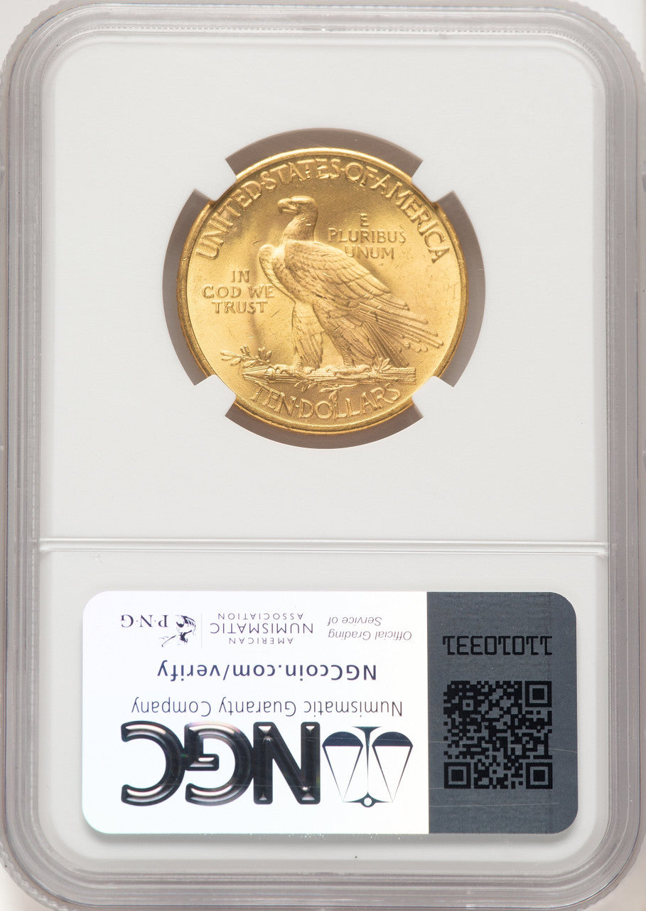 1932 $10 Brown Label Indian Eagle NGC MS65