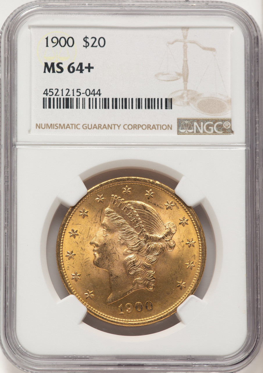 1900 $20 Brown Label Liberty Double Eagle NGC MS64+