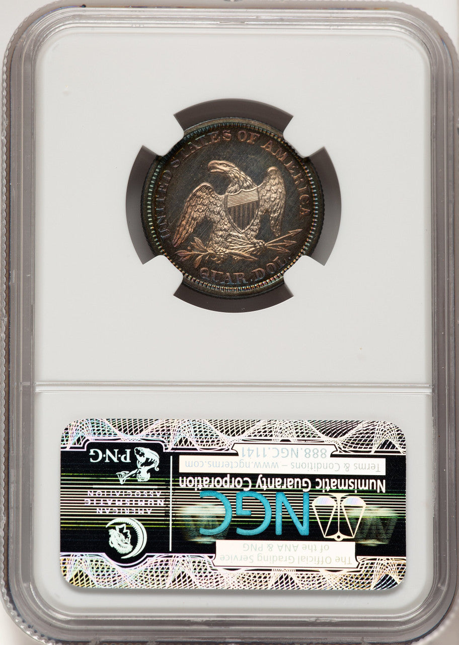 1862 25C CA Proof Seated Quarter NGC PR68 (781417002)