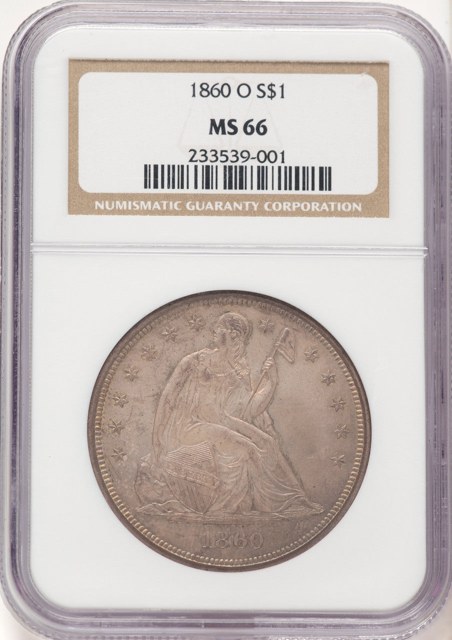 1860-O Seated Dollar NGC MS66