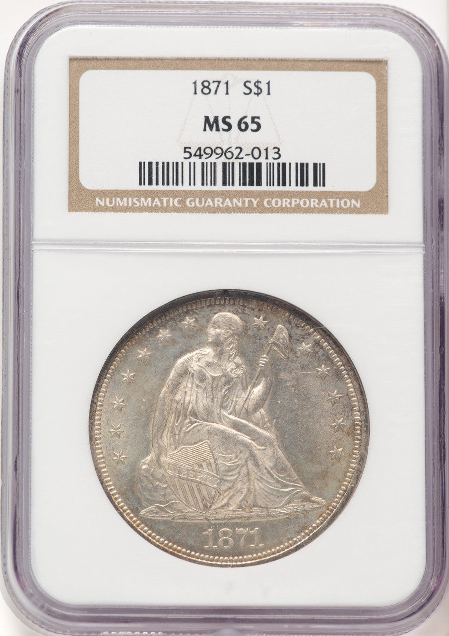 1871 Seated Dollar NGC MS65