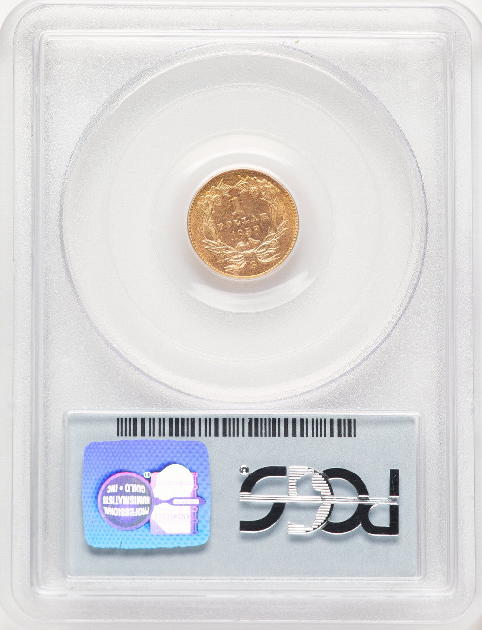 1858-S G$1 Gold Dollar PCGS MS63