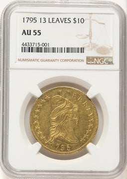1795 $10 13 Leaves Early Eagle NGC AU55