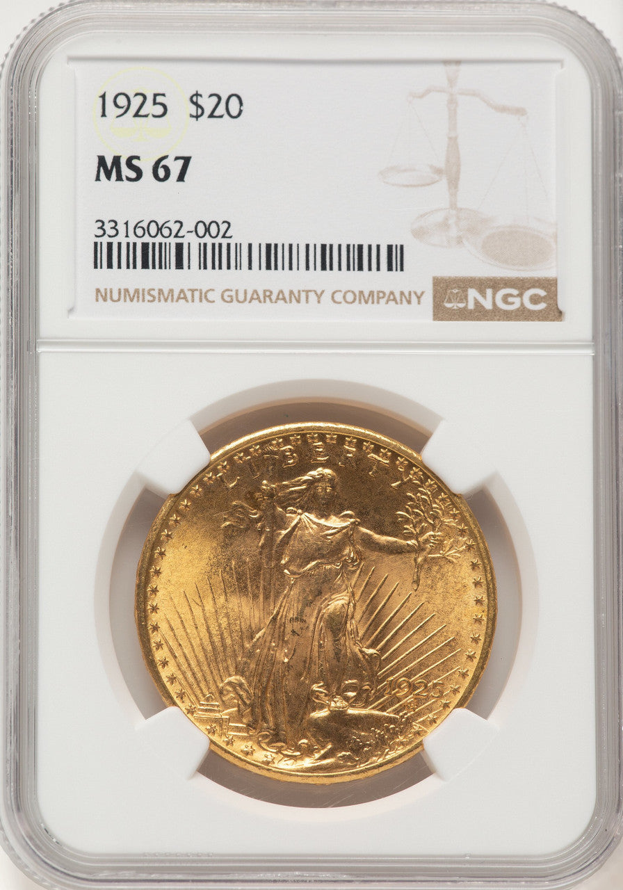 1925 $20 Saint-Gaudens Double Eagle NGC MS67 (781417033)