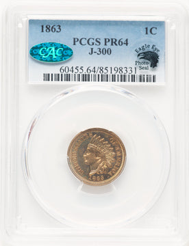 1863 1C J-300 CAC Patterns PCGS MS64