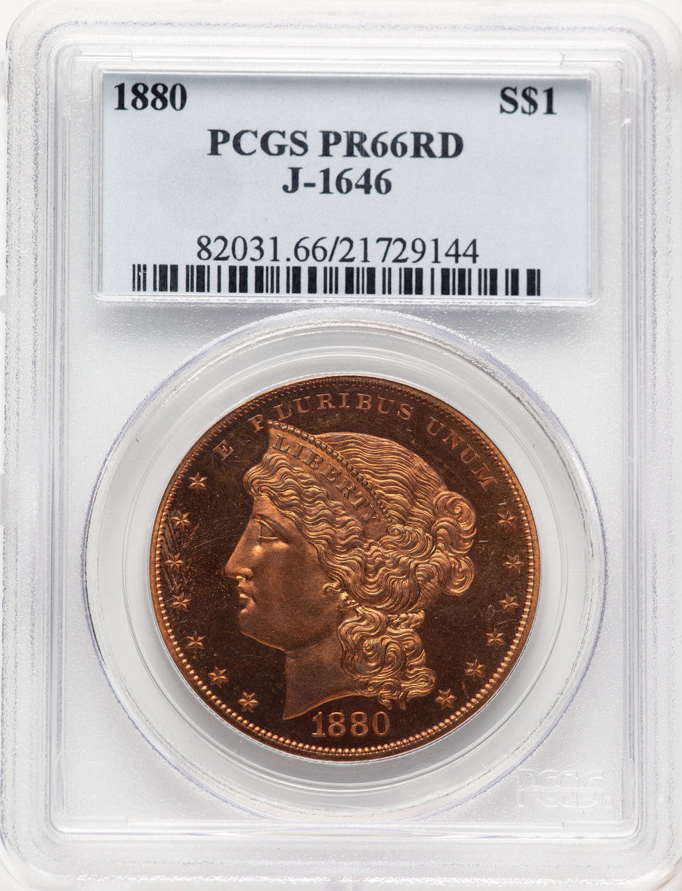1880 J-1646 RD Patterns PCGS MS66