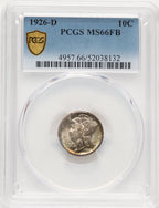 1926-D 10C FB Mercury Dime PCGS MS66