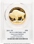 2011-W Proof Gold Buffalo 1 oz David Hall PCGS PR70