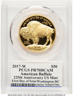 2017-W Proof Gold Buffalo 1 oz FDI Washington PCGS PR70 Ed Moy