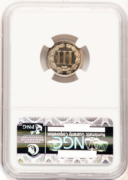 1871 3CN CA CAC Proof Three Cent Nickel NGC PR66